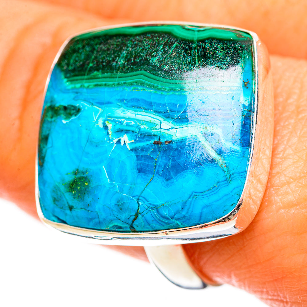 Malachite In Chrysocolla Rings handcrafted by Anasilvercos - RING112753