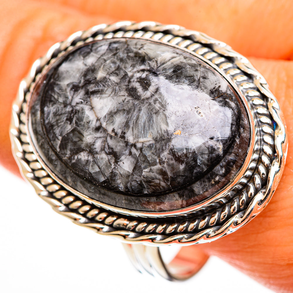 Moroccan Goniatite Fossil Rings handcrafted by Anasilvercos - RING112789