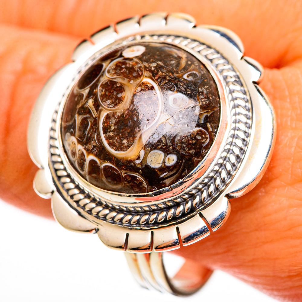 Turritella Agate Rings handcrafted by Anasilvercos - RING112813