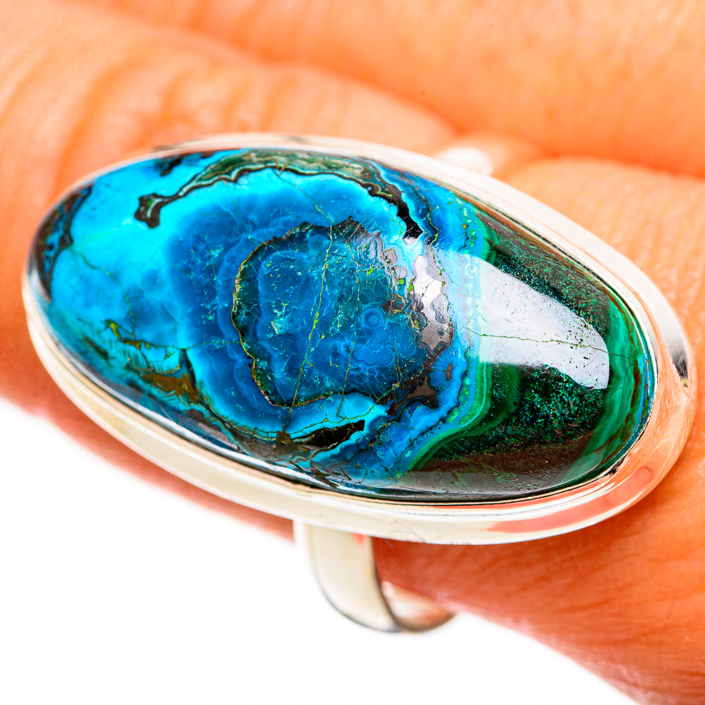 Malachite In Chrysocolla Rings handcrafted by Anasilvercos - RING112835