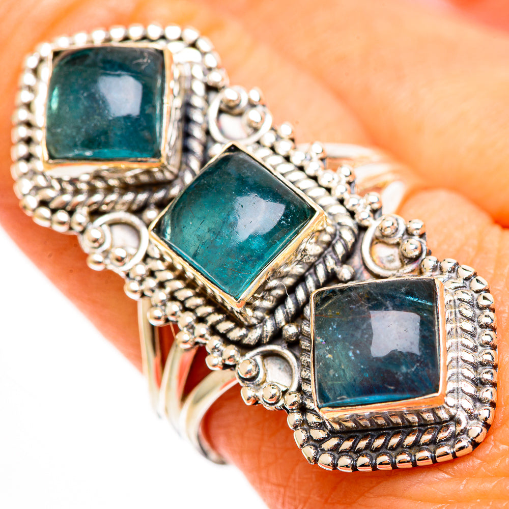 Blue Fluorite Rings handcrafted by Anasilvercos - RING112839