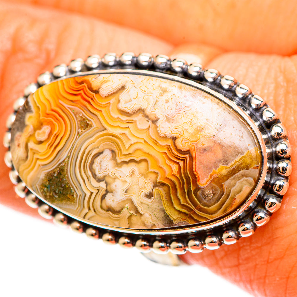 Laguna Lace Agate Rings handcrafted by Anasilvercos - RING112851