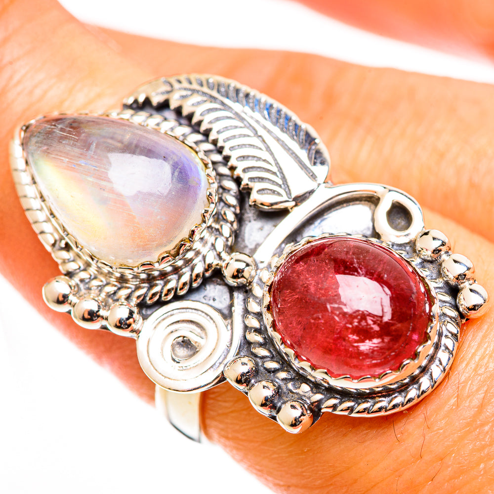 Rainbow Moonstone Rings handcrafted by Anasilvercos - RING112859