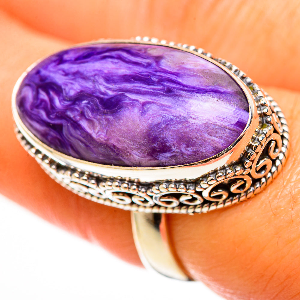 Charoite Rings handcrafted by Anasilvercos - RING112862