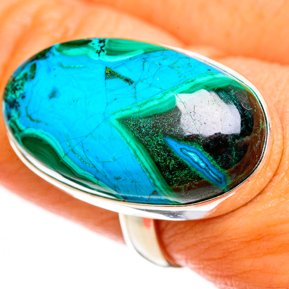 Malachite In Chrysocolla Rings handcrafted by Anasilvercos - RING112869