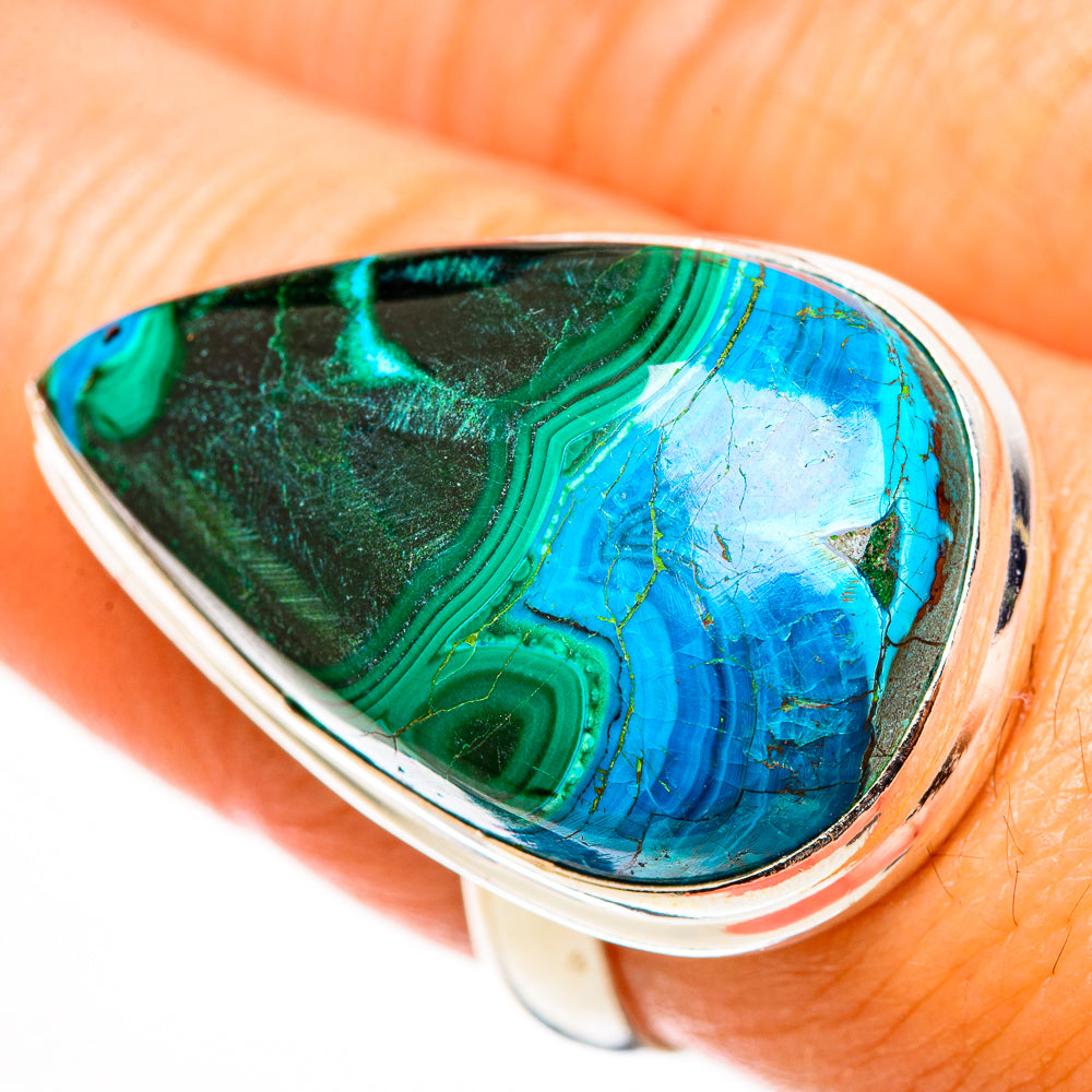 Malachite In Chrysocolla Rings handcrafted by Anasilvercos - RING112870