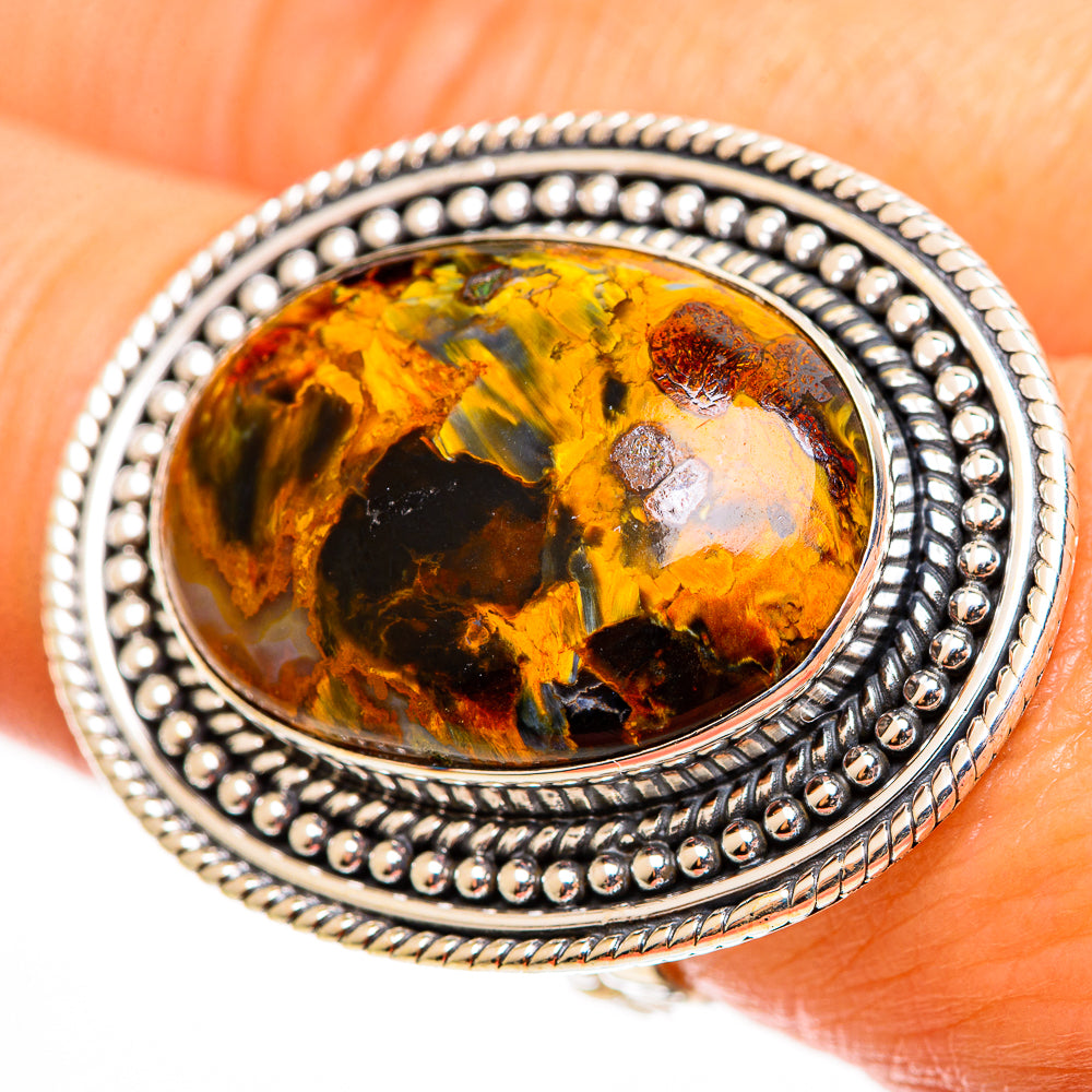 Golden Pietersite Rings handcrafted by Anasilvercos - RING112885