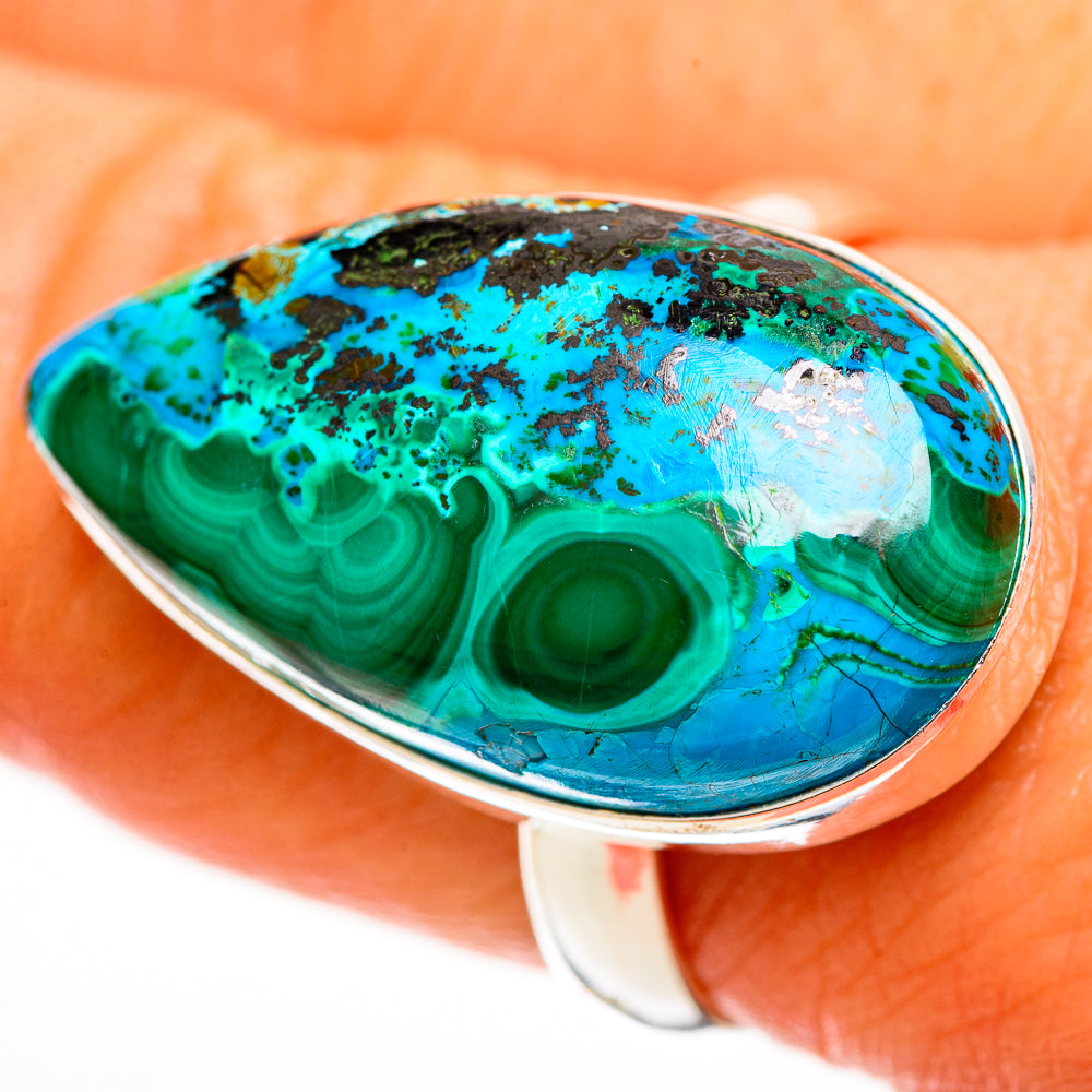 Malachite In Chrysocolla Rings handcrafted by Anasilvercos - RING112900
