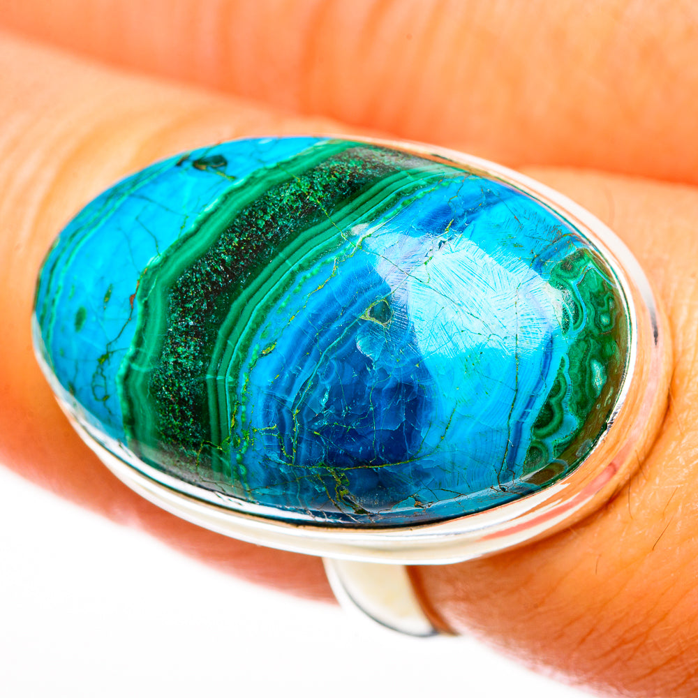 Malachite In Chrysocolla Rings handcrafted by Anasilvercos - RING112901