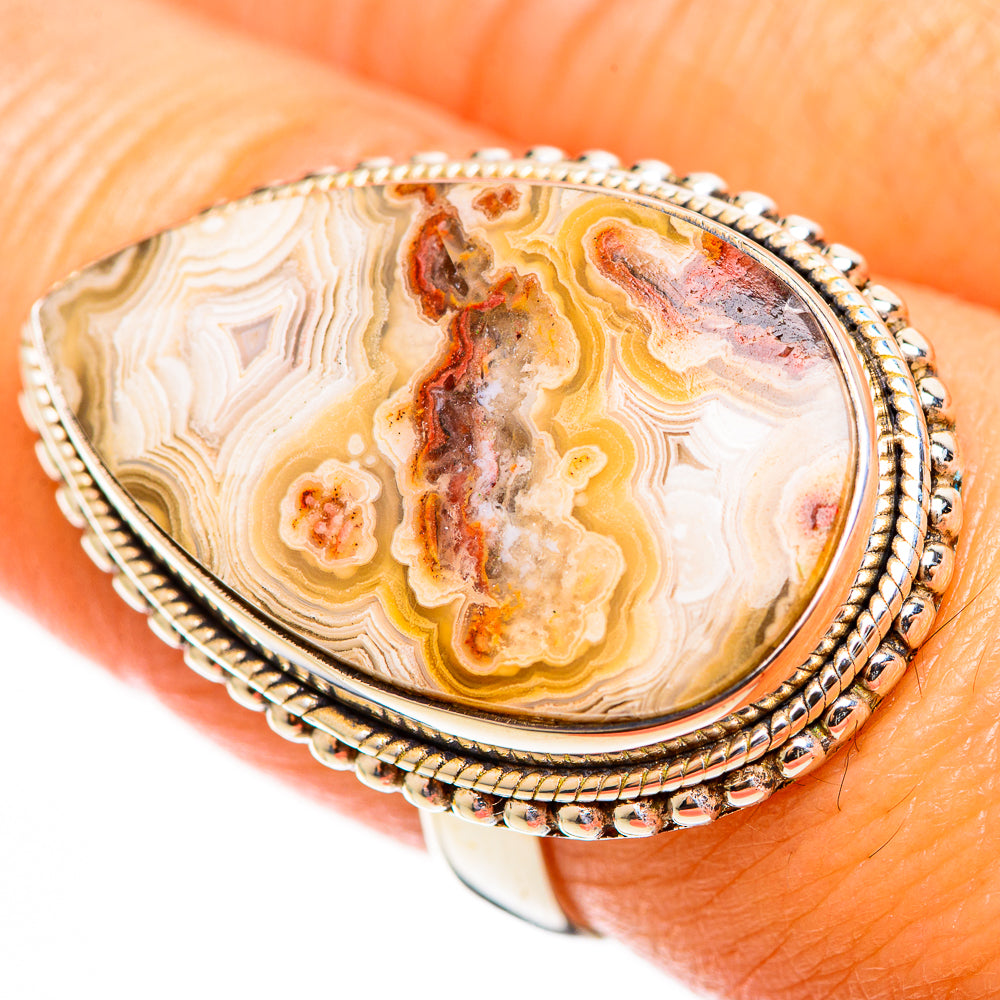 Laguna Lace Agate Rings handcrafted by Anasilvercos - RING112909
