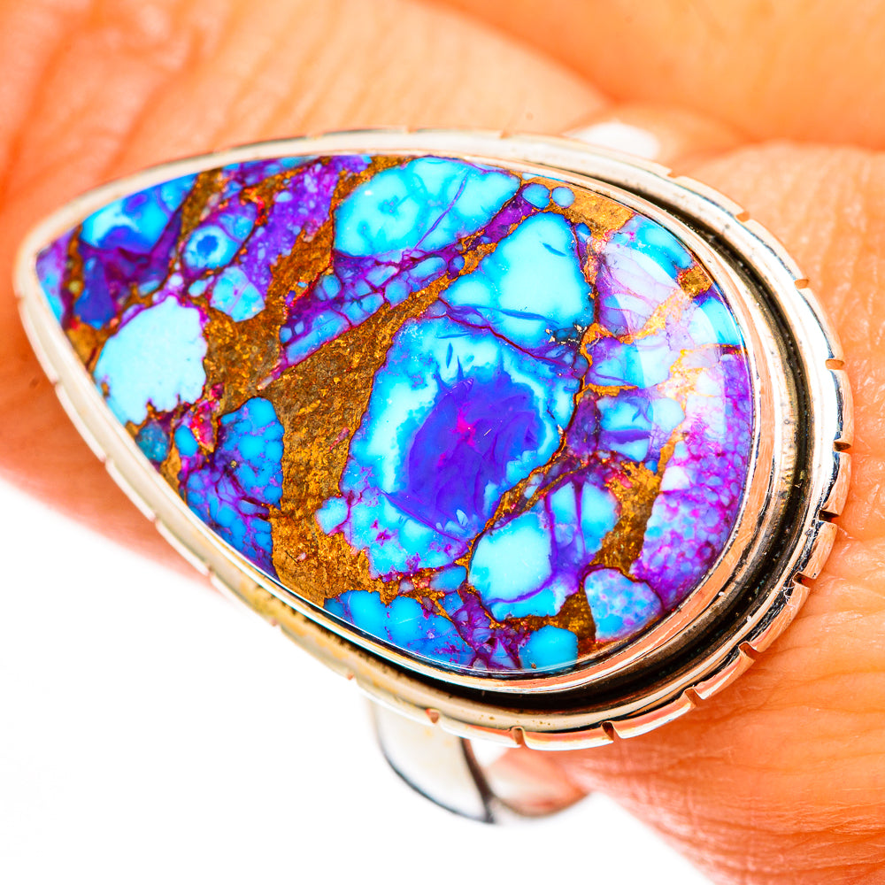 Purple Copper Composite Turquoise Rings handcrafted by Anasilvercos - RING112919