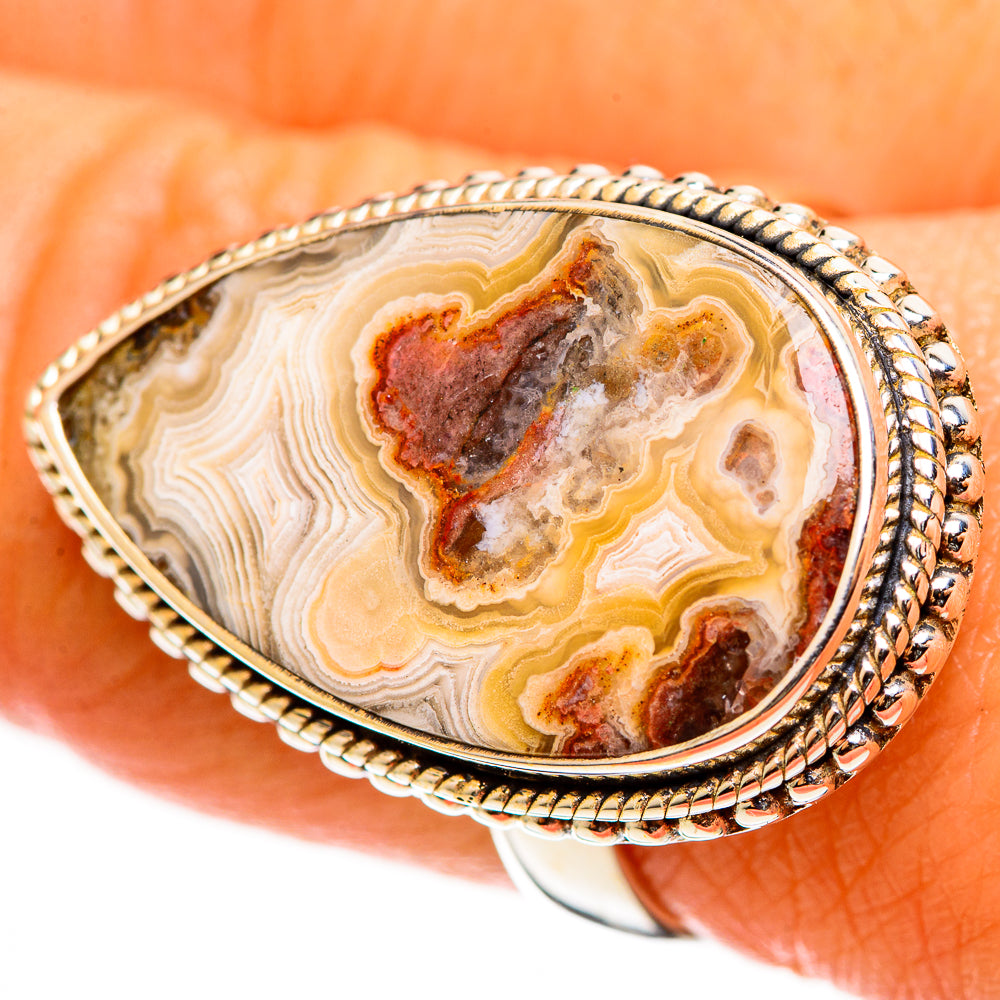 Laguna Lace Agate Rings handcrafted by Anasilvercos - RING112936