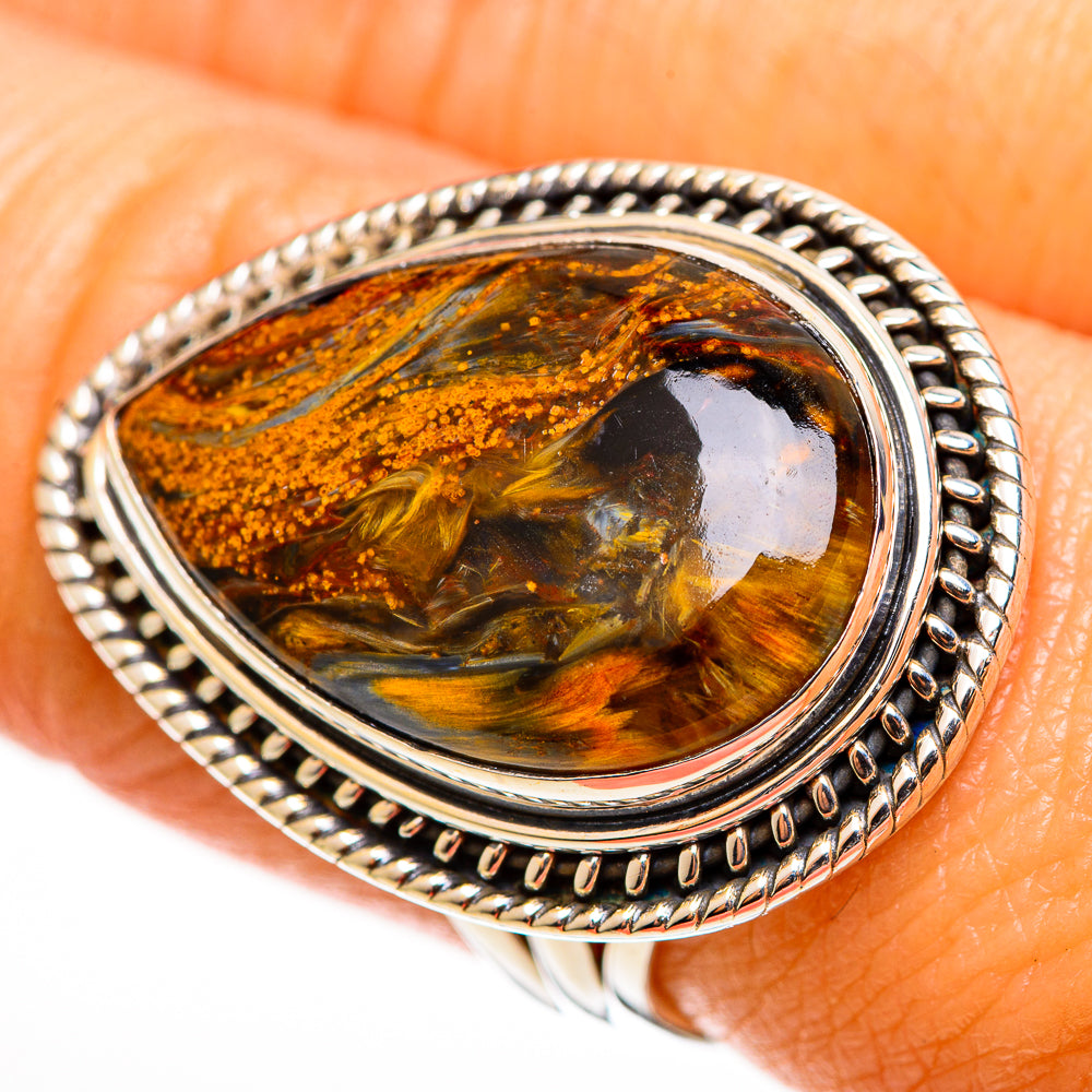 Golden Pietersite Rings handcrafted by Anasilvercos - RING112939