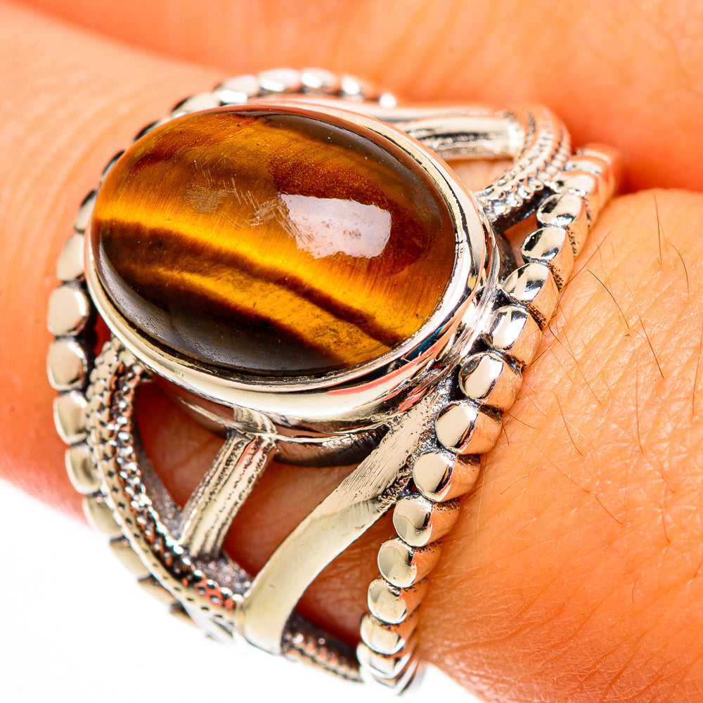Tiger Eye Rings handcrafted by Anasilvercos - RING112960