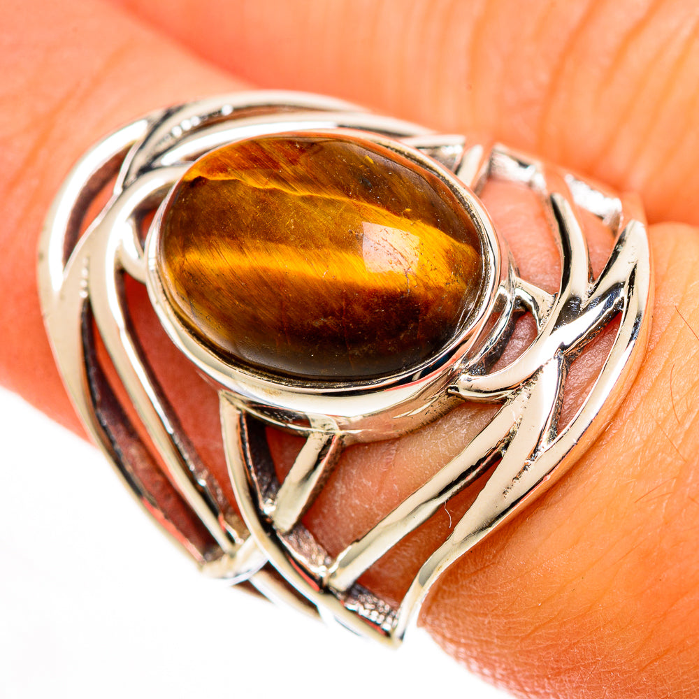 Tiger Eye Rings handcrafted by Anasilvercos - RING112961