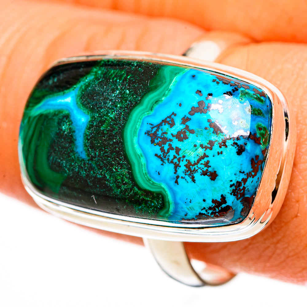 Malachite In Chrysocolla Rings handcrafted by Anasilvercos - RING112978