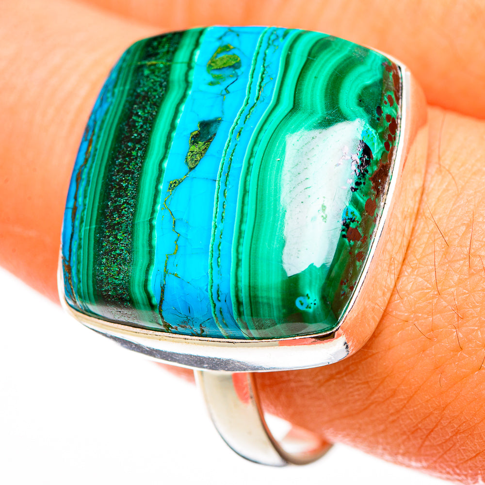 Malachite In Chrysocolla Rings handcrafted by Anasilvercos - RING112980