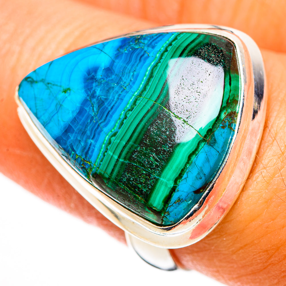 Malachite In Chrysocolla Rings handcrafted by Anasilvercos - RING112982