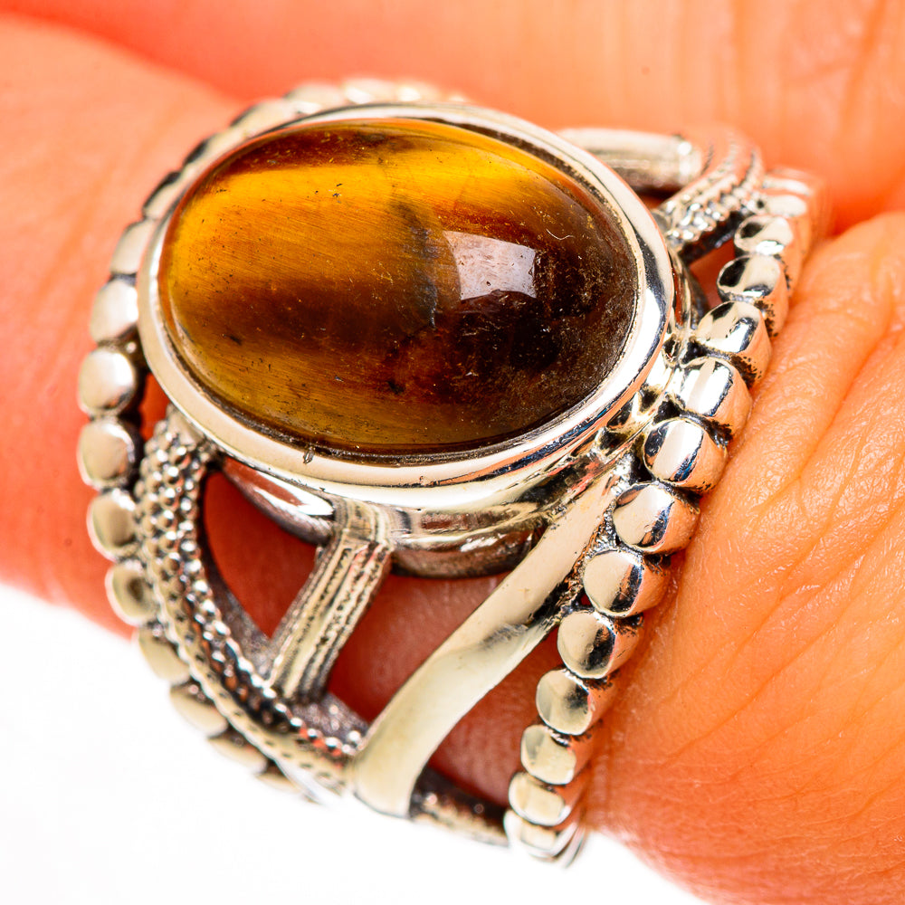 Tiger Eye Rings handcrafted by Anasilvercos - RING112994