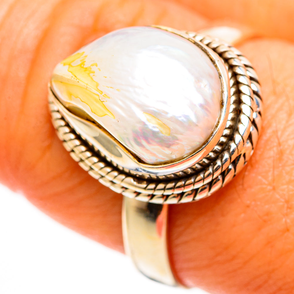 Mother Of Pearl Rings handcrafted by Anasilvercos - RING113007