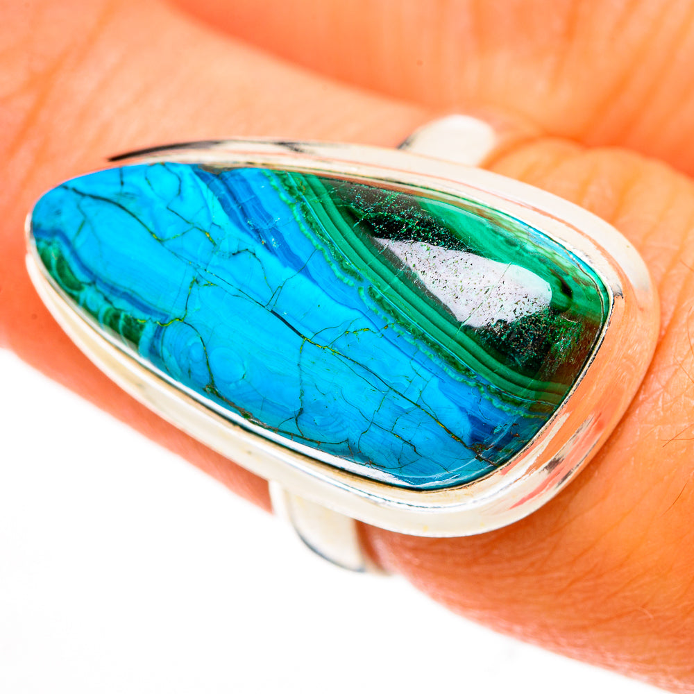 Malachite In Chrysocolla Rings handcrafted by Anasilvercos - RING113011