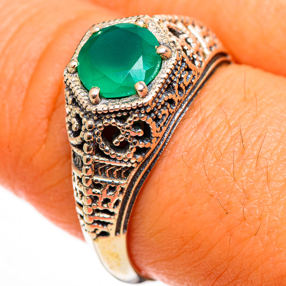 Green Onyx Rings handcrafted by Anasilvercos - RING113023