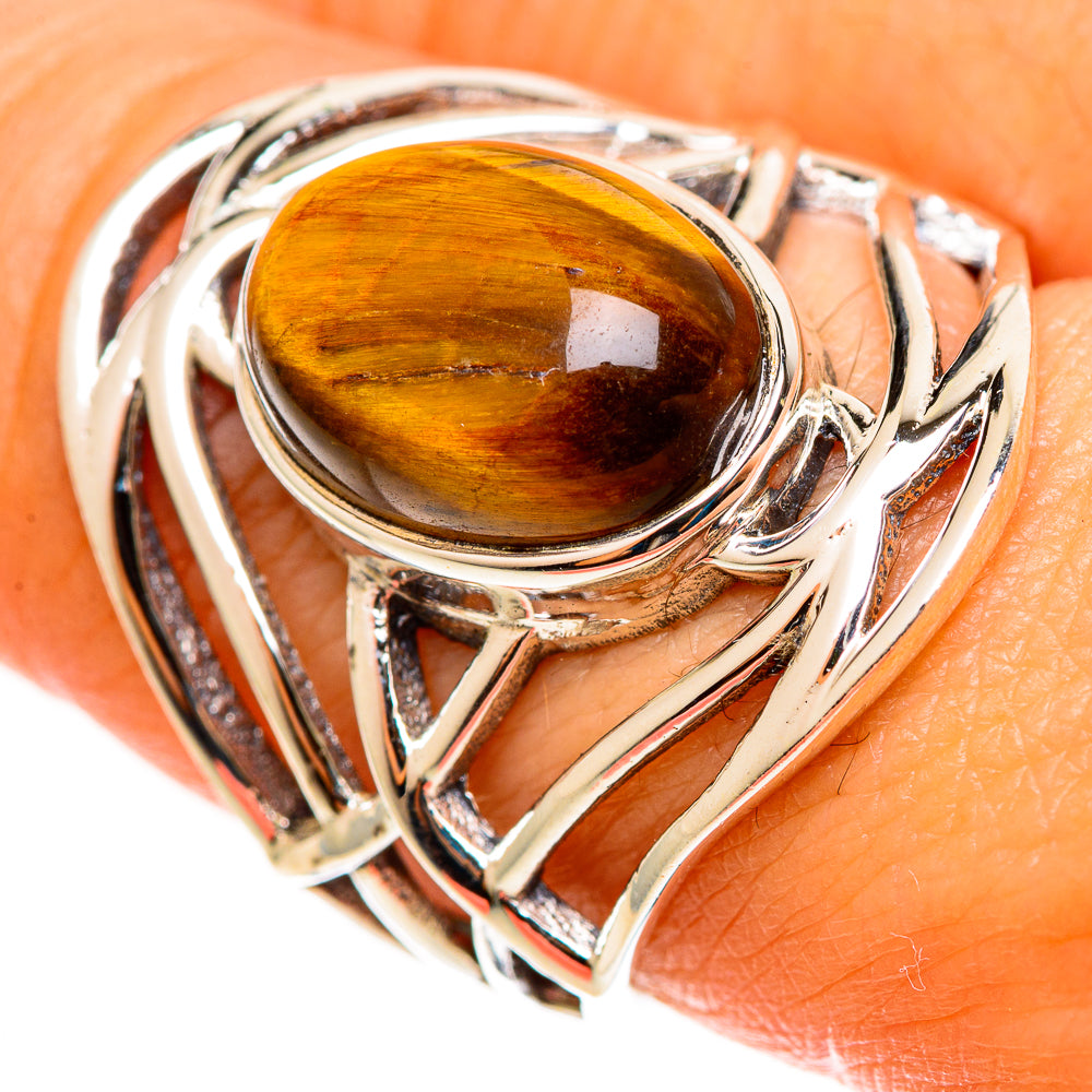 Tiger Eye Rings handcrafted by Anasilvercos - RING113027