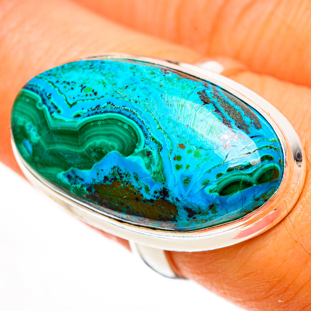 Malachite In Chrysocolla Rings handcrafted by Anasilvercos - RING113043
