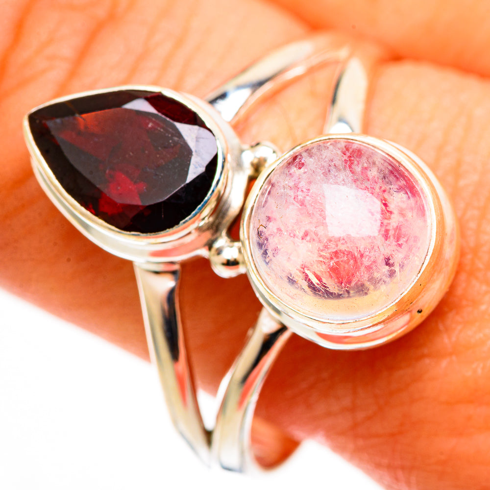 Pink Moonstone Rings handcrafted by Anasilvercos - RING113045