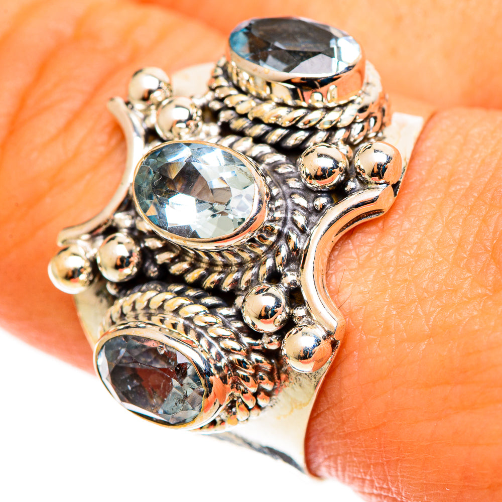 Blue Topaz Rings handcrafted by Anasilvercos - RING113053