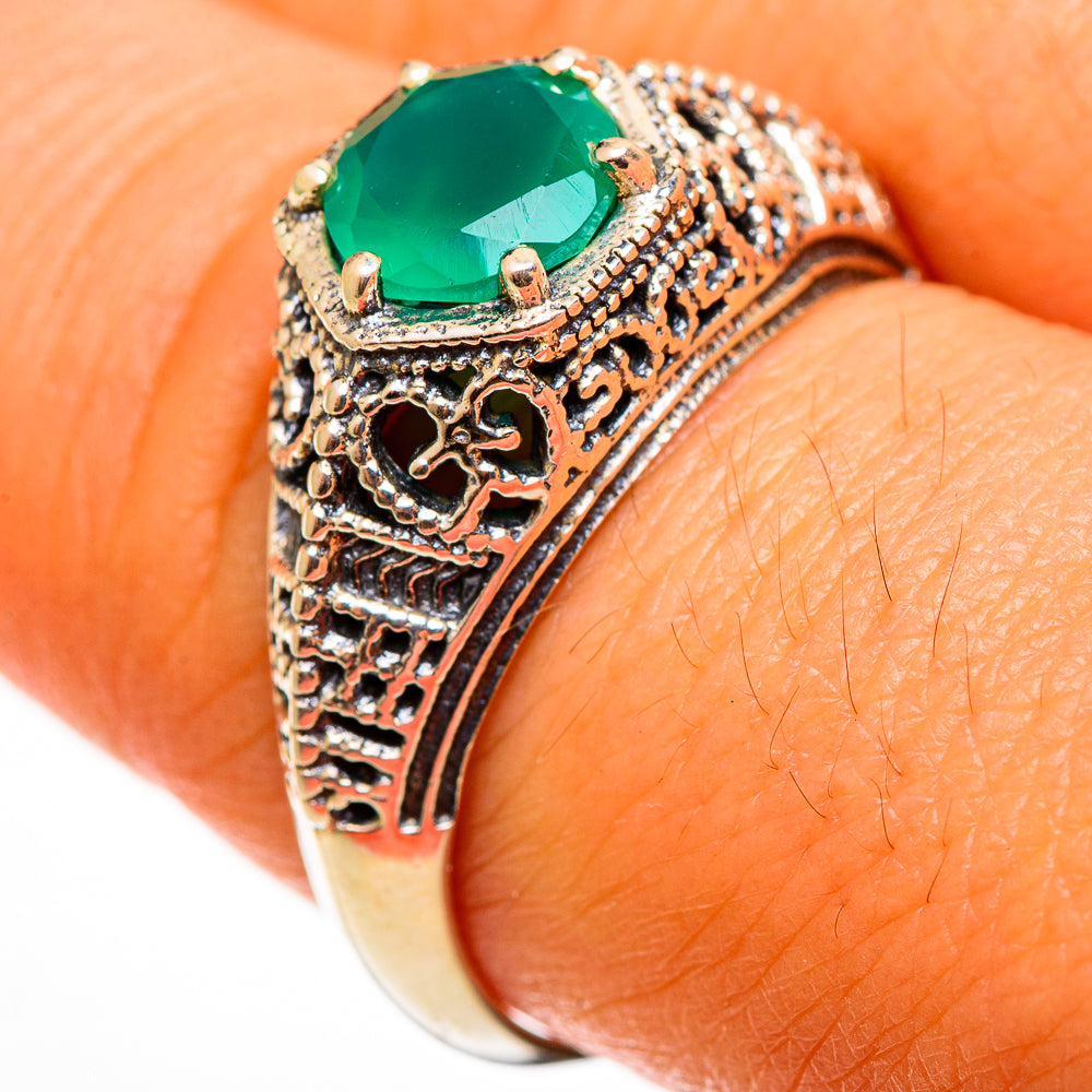 Green Onyx Rings handcrafted by Anasilvercos - RING113056