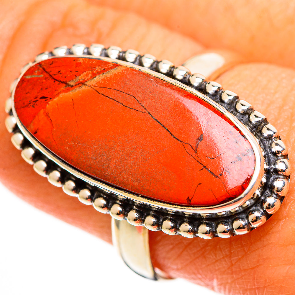 Mediterranean Red Coral Rings handcrafted by Anasilvercos - RING113058