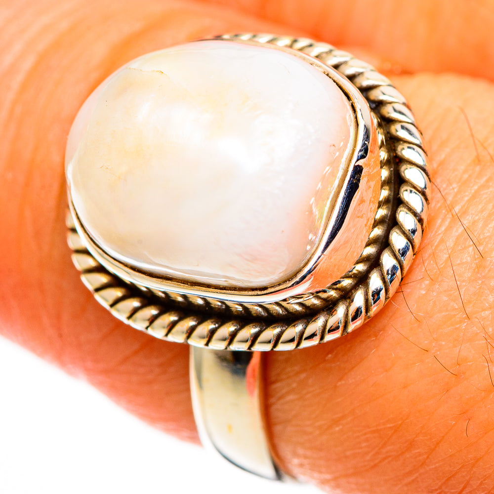 Cultured Pearl Rings handcrafted by Anasilvercos - RING113070