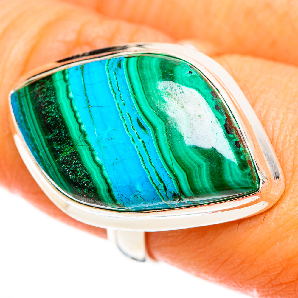 Malachite In Chrysocolla Rings handcrafted by Anasilvercos - RING113074