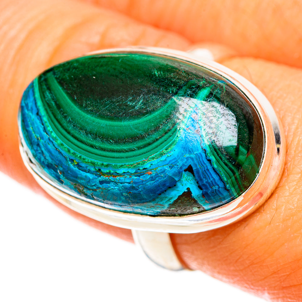 Malachite In Chrysocolla Rings handcrafted by Anasilvercos - RING113077