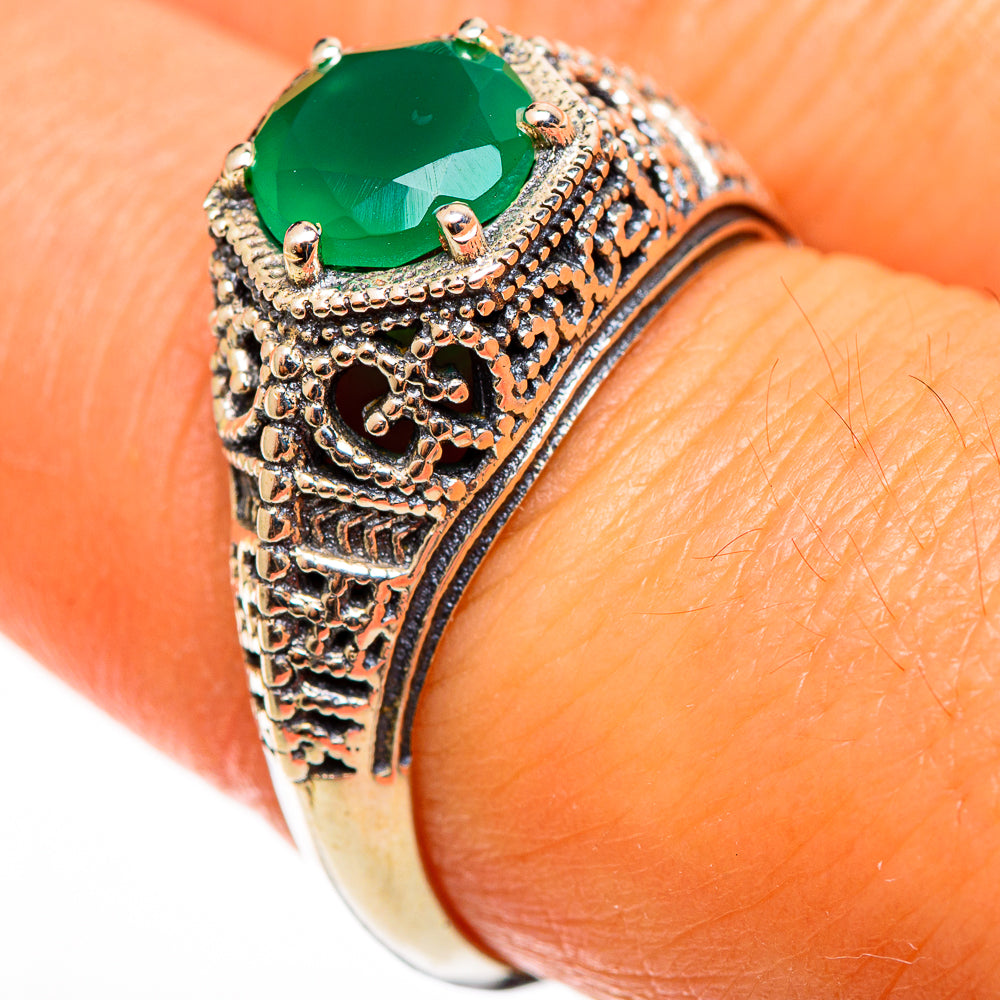 Green Onyx Rings handcrafted by Anasilvercos - RING113089