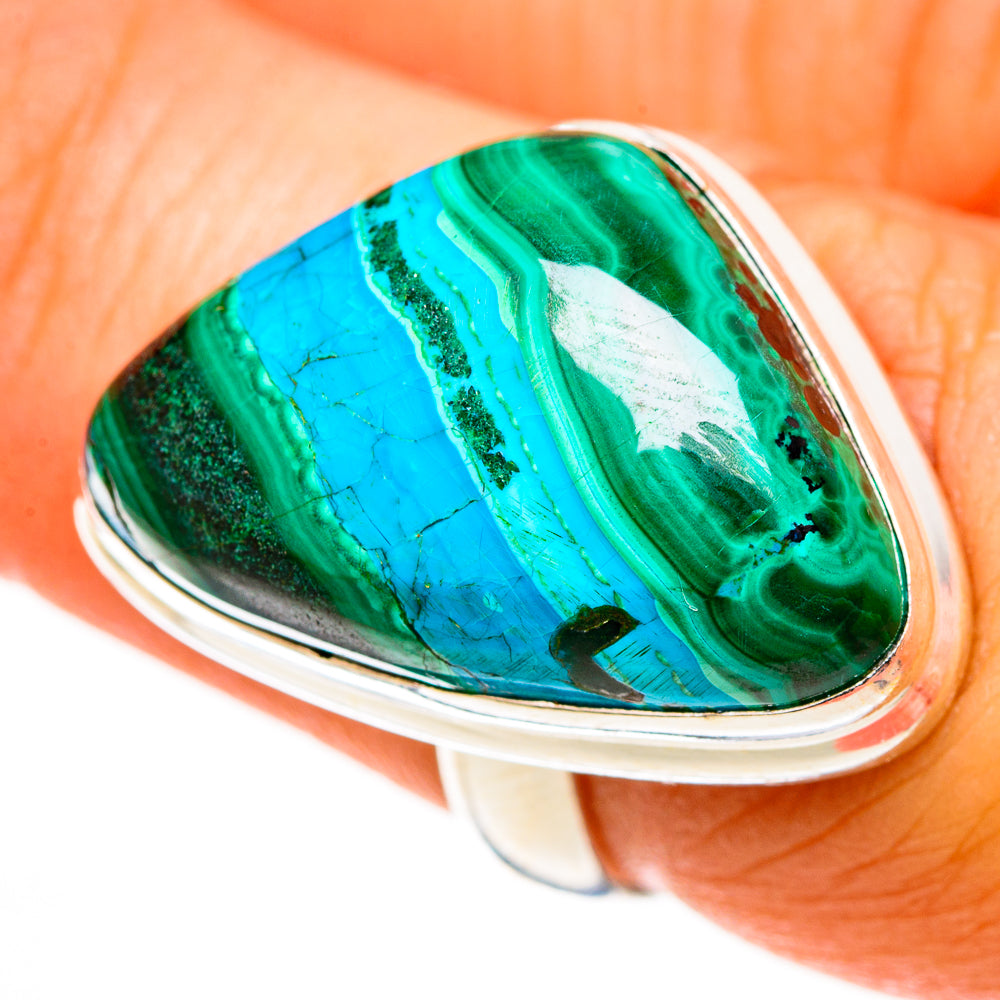 Malachite In Chrysocolla Rings handcrafted by Anasilvercos - RING113106