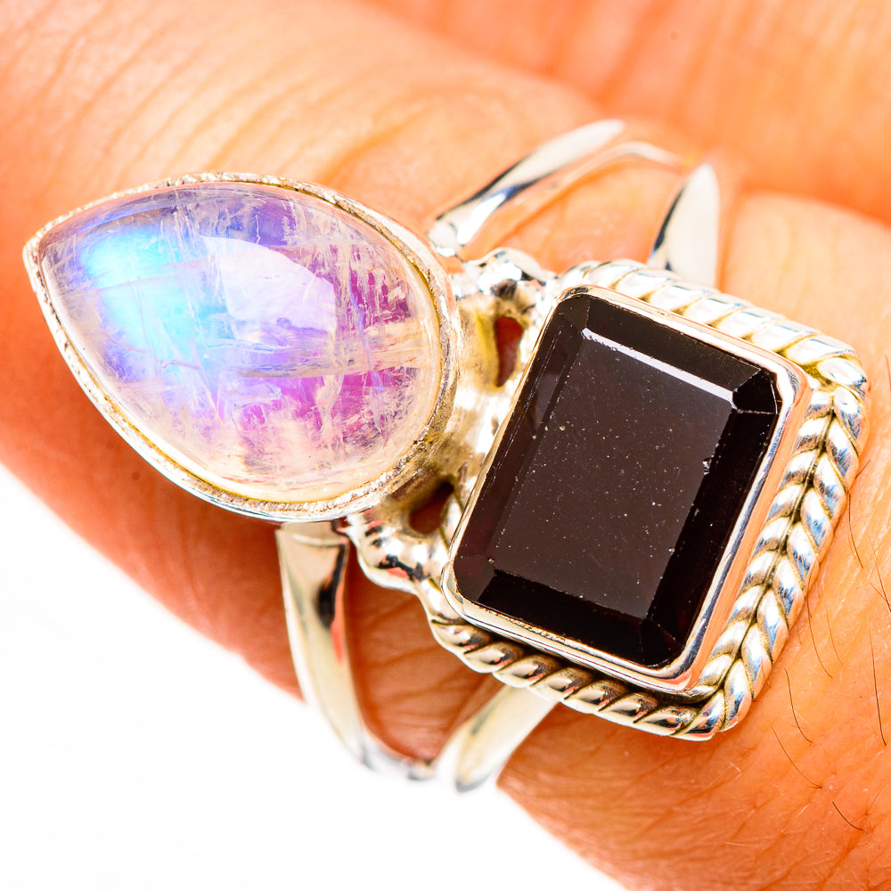 Pink Moonstone Rings handcrafted by Anasilvercos - RING113107