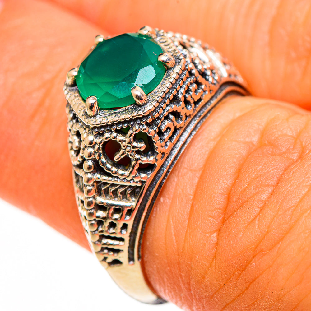 Green Onyx Rings handcrafted by Anasilvercos - RING113117