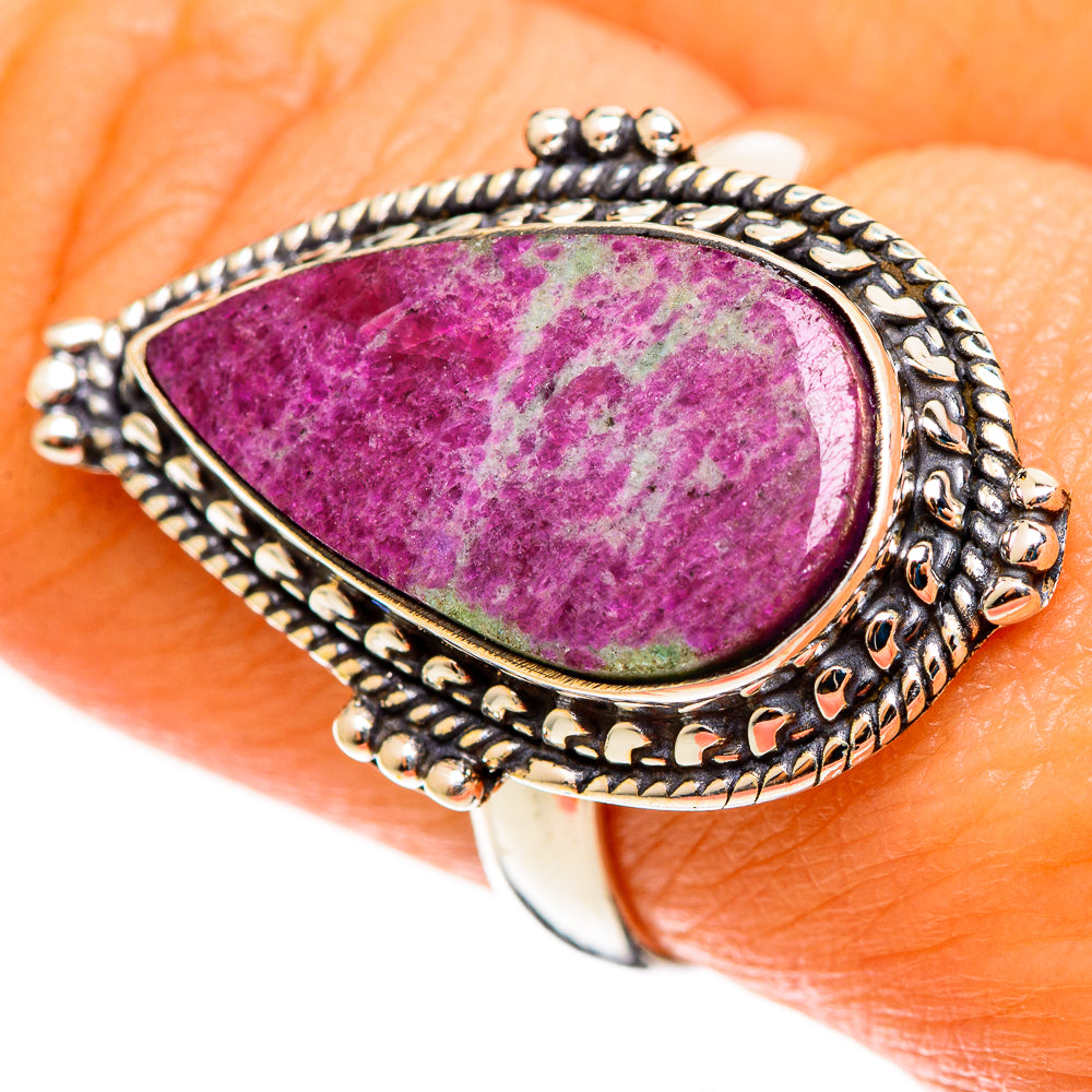 Ruby Zoisite Rings handcrafted by Anasilvercos - RING113124
