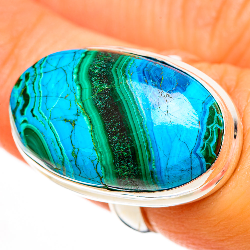 Malachite In Chrysocolla Rings handcrafted by Anasilvercos - RING113133