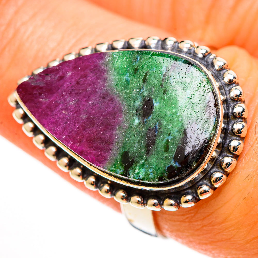 Ruby Zoisite Rings handcrafted by Anasilvercos - RING113135
