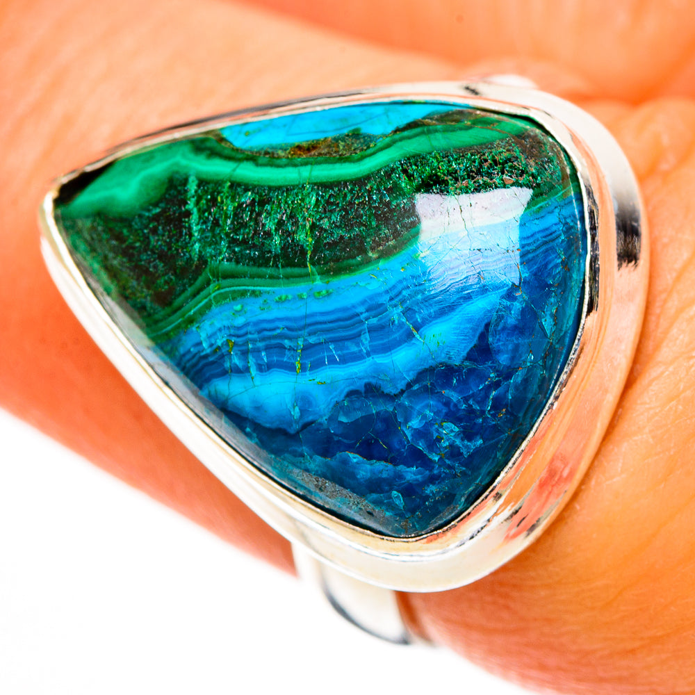 Malachite In Chrysocolla Rings handcrafted by Anasilvercos - RING113137