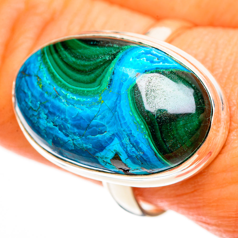 Malachite In Chrysocolla Rings handcrafted by Anasilvercos - RING113138