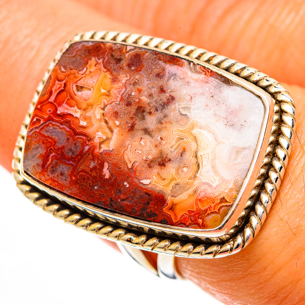 Crazy Lace Agate Rings handcrafted by Anasilvercos - RING113149