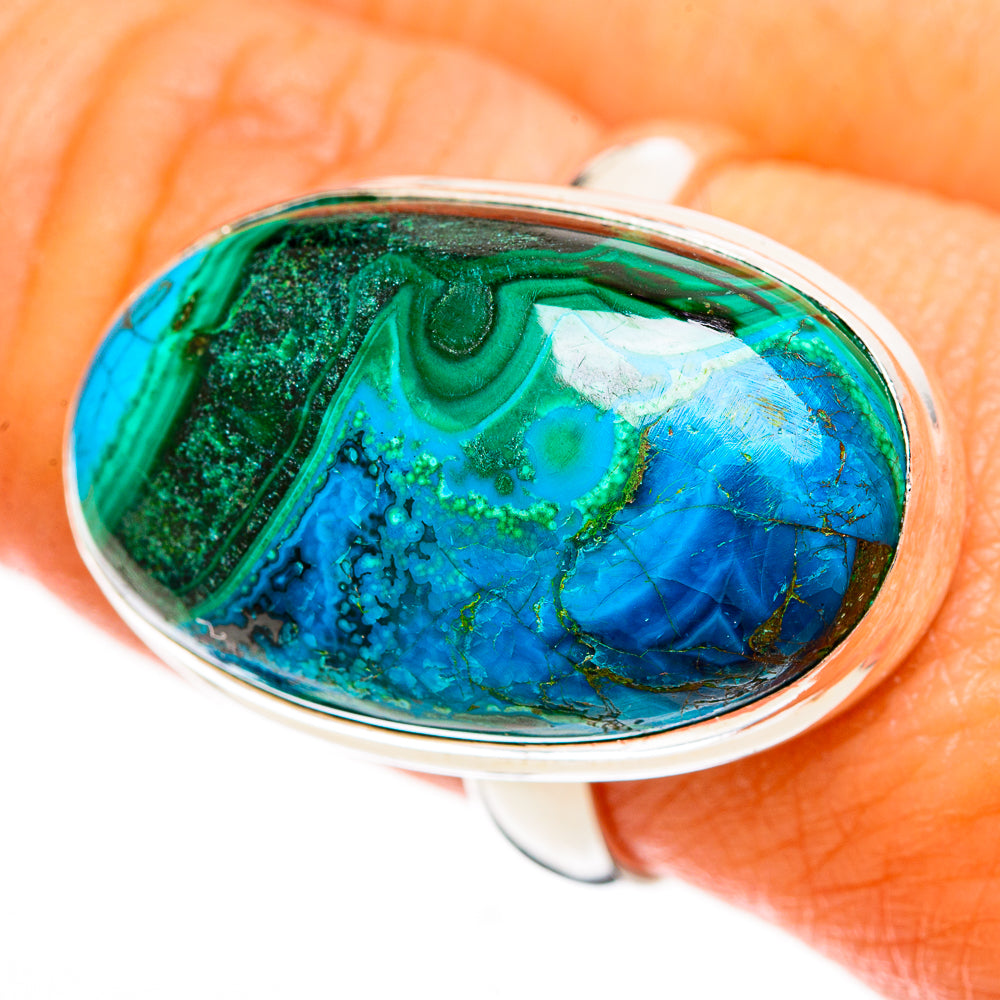 Malachite In Chrysocolla Rings handcrafted by Anasilvercos - RING113160