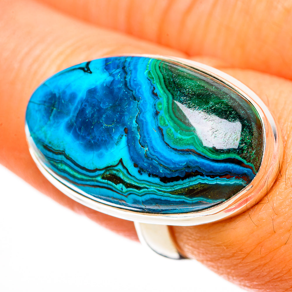 Malachite In Chrysocolla Rings handcrafted by Anasilvercos - RING113162