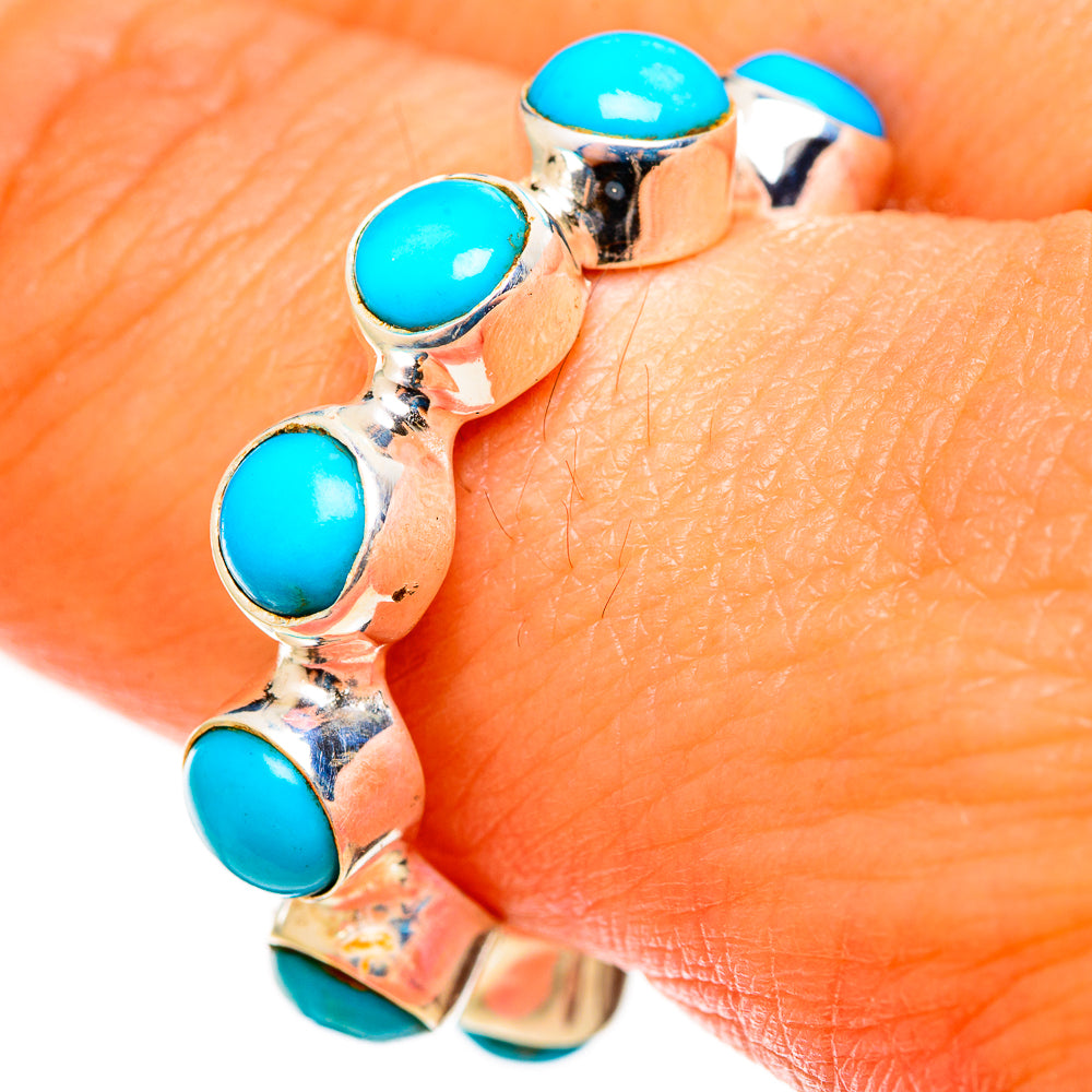 Sleeping Beauty Turquoise Rings handcrafted by Anasilvercos - RING113168