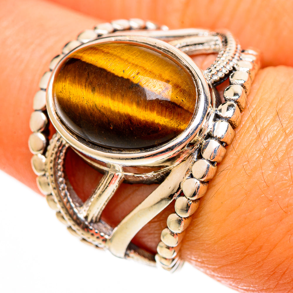 Tiger Eye Rings handcrafted by Anasilvercos - RING113174
