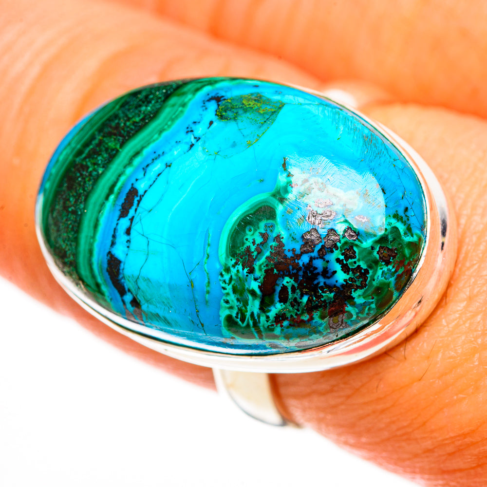 Malachite In Chrysocolla Rings handcrafted by Anasilvercos - RING113186